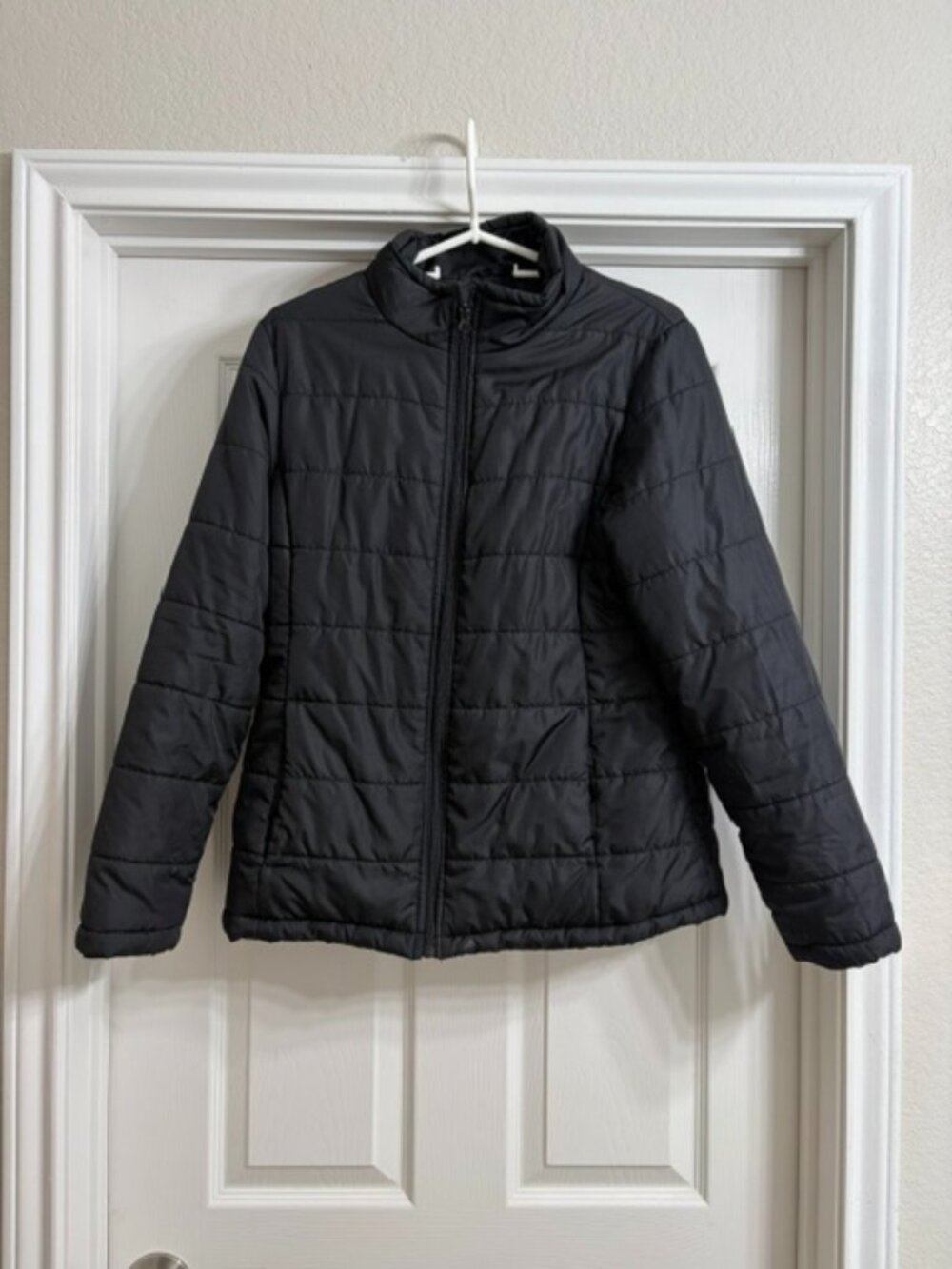 Faded Glory Women's Black Quilted Jacket, Size Large